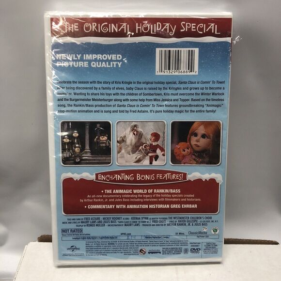 Santa Claus Is Comin' to Town DVD, 1970 Claymation Rankin / Bass Deluxe Edition - Picture 2 of 5